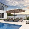 PURPLE LEAF 15ft Patio Market Umbrella and Base Double-Sided Rectangle Outdoor Table Sun Umbrellas with Crank - 2 of 4