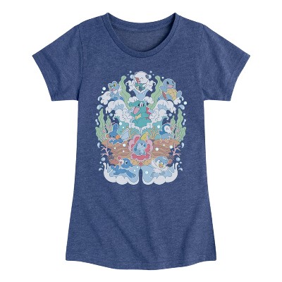 Girls' - Pokémon - Water Starters Group Fitted Short Sleeve Graphic T-Shirt