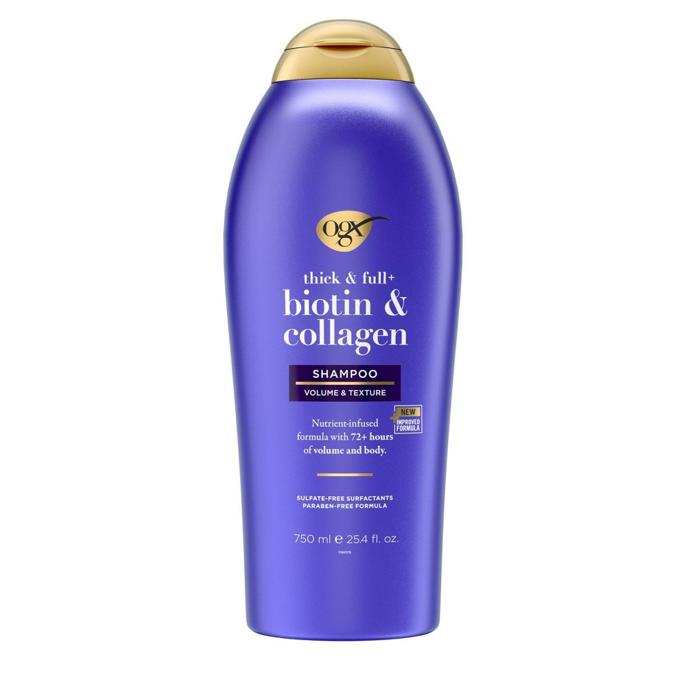 Photos - Hair Product OGX Thick & Full Biotin & Collagen Salon Size Volumizing Shampoo for Thin Hair - 25.4 fl oz 