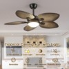 Kviflon 44 Inch Tropical Ceiling Fan with LED Lights, Palm Leaf Blades,6 Speed,Dimmable LED,Wood Grain Design,for Kitchen,Dining Room,Patio - 3 of 4