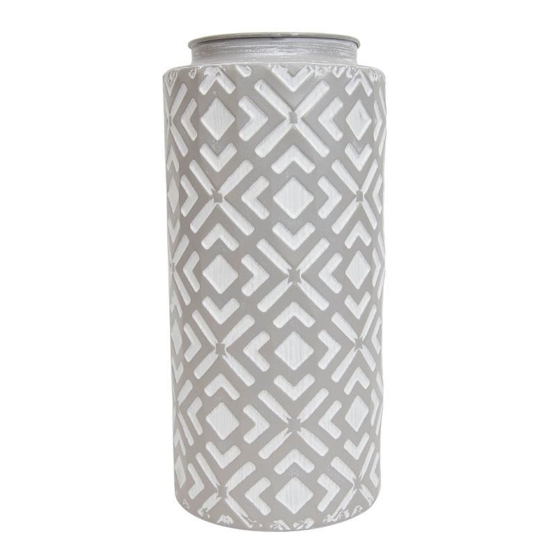 Large Gray Metal Vase - Foreside Home & Garden, 1 of 8