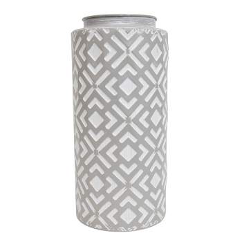 Large Gray Metal Vase - Foreside Home & Garden