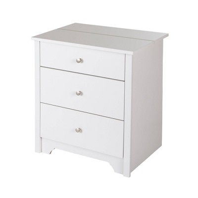 Vito Nightstand Charging Station Pure White - South Shore