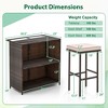 Costway 3 PCS Patio Bar Set with Tempered Glass Tabletop 2-Tier Storage Removable Cushions - 3 of 4