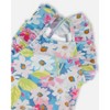 Deux par Deux Girl Printed One-Piece Swimsuit with Frills White, Pink, and Green Flowers - 4 of 4
