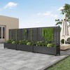 Wooakway Black Metal Planter Box with Trellis Raised Garden Bed with Arbor Privacy Screen with Wheels - 2 of 4