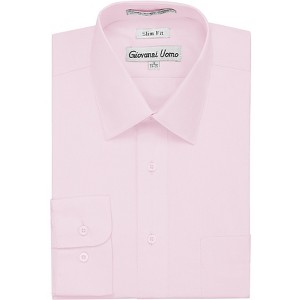 Gentlemens Collection Men's 1915 Long Sleeve Slim Fit Dress Shirt - - Available in Many Colors - 1 of 2