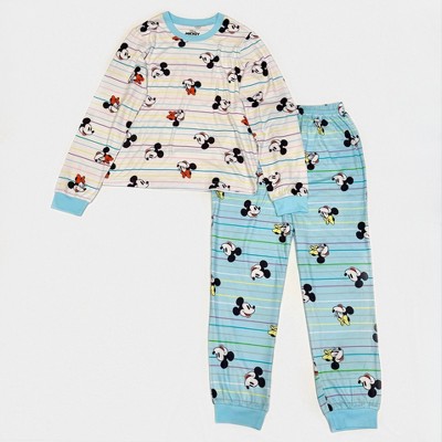 Adult Mickey Mouse 2pc Pajama Set - White