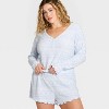Women's Waffle Long Sleeve Top and Shorts Pajama Set - Wild Fable™ - 3 of 4