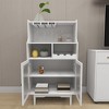 Wine Bar Cabinet with Removable Wine Rack, Wood Sideboard Buffet Storage Cabinet for Kitchen Dining Room Living Room - 2 of 4