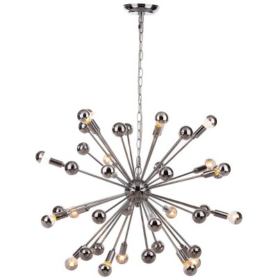 Chrome 31" Globe Contemporary Sputnik Pendant Light