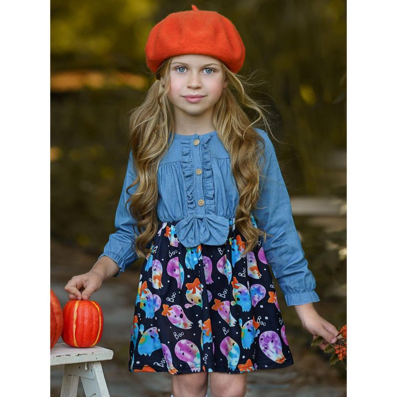 Girls That's The Spirit Chambray Bodice Ghost Dress - Mia Belle Girls, 3 of 7