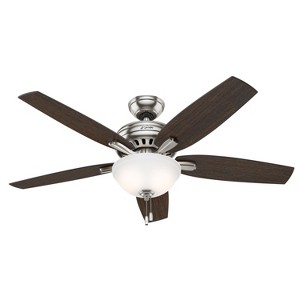 Hunter Fan 52" Newsome Ceiling Fan with LED Light Kit and Pull Chain Brushed Nickel - 1 of 4