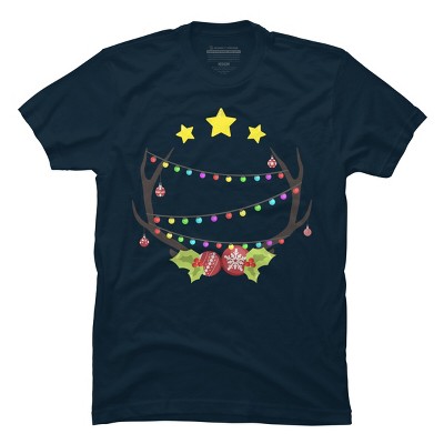 Men's Design By Humans Christmas Deer By Reivchan T-Shirt