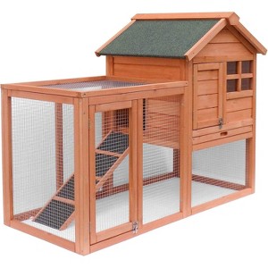 Acekool Wooden Rabbit Hutch - Outdoor Chicken Coop with Removable Tray - 1 of 4