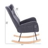 Upholstered Rocking Chair for Nursery or Living Room, Teddy Fabric Accent Glider with High Back and Cushion-The Pop Home - 3 of 4