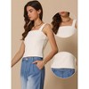 INSPIRE CHIC Women's Square Neck Wide Strap Sleeveless Crop Lettuce Trim Casual Floral Cami Tank Top - 2 of 4