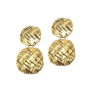 SOHI Women's Gold Textured Drop Earrings - 1 of 3