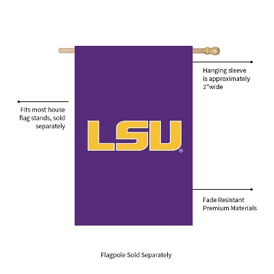 LSU Tigers Purple and Gold Applique House Flag