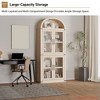 Kitchen Pantry Cabinet, Arched Bookshelf Bookcase Pantry Storage Cabinet with Doors and Shelves,71“ Tall Food Pantry Funiture 5 Tier Kitchen Cabinets - 4 of 4