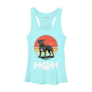 Women's Design By Humans Mother's Day Pittie Mom Pitbull Dog Lovers By JorgeLopez Racerback Tank Top - 1 of 2