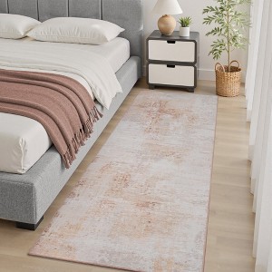 MontVoo Modern Abstract Washable Area Rug Pink - 1 of 4