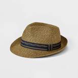 Men's Natural Marled Fedora with Embroidered Band - Goodfellow & Co™ Brown