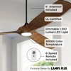 Casa Vieja 70" Kona Wind Black-Koa Large Modern Indoor Ceiling Fan 3 Blade LED Light Remote Control Black Motor Bedroom Living Room Dimmable Downrod - 3 of 4