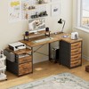 Aheaplus Reversible L Shaped Computer Desk, Home Office Desk with Fabric File Drawers - 2 of 4
