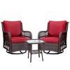 Whizmax Swivel Rocker Patio Chairs Set of 2 and Matching Side Table - 3 Piece Wicker Patio Bistro Set with Premium Fabric Cushions Outdoor Furniture - 2 of 4