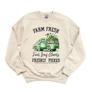 Simply Sage Market Women's Graphic Sweatshirt Farm Fresh Green Truck - 1 of 3
