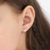 Girls' Lock & Love Screw Back Sterling Silver Earrings - In Season Jewelry - 3 of 4