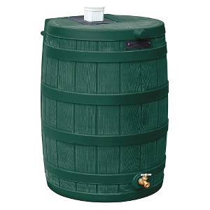 Good Ideas Rain Wizard 50 Gallon Plastic Rain Barrel Water Collector with Brass Spigot - 1 of 4