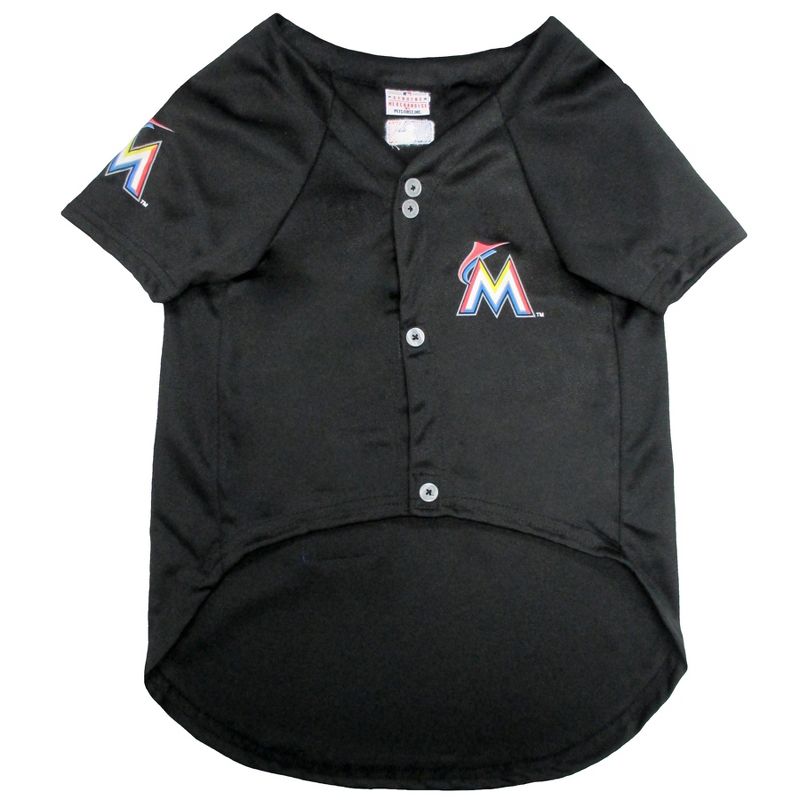 MLB Miami Marlins Pets First Pet Baseball Jersey - Black L, 2 of 5
