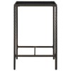 vidaXL Bar Table Brown PE Rattan, Tempered Glass, Powder-Coated Steel - 3 of 4