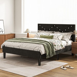 Kumasinova Twin/Full/Queen Bed Frame with Headboard,Twin/Full/Queen Size Bed Frame with Wooden Slats,No Box Spring Needed Bed Frames for Adults - 1 of 4