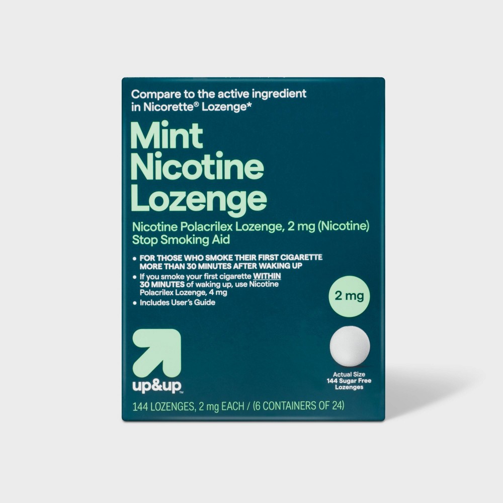 Coated Nicotine 2mg Lozenge Stop Smoking Aid - Mint- 144ct - up&up™