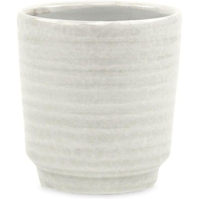 Cheung's Celadi White Rippled Ceramic Pot - Medium