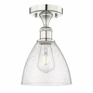 Bristol Glass - 1 Light Semi-Flush Mount In Industrial Style-10.25 Inches Tall and 7.5 Inches Wide - 1 of 1