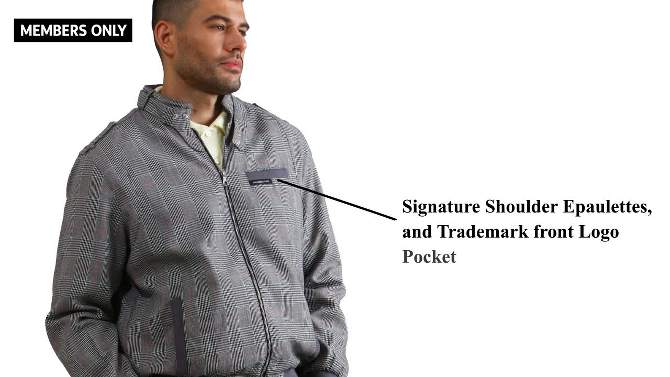 Members Only - Men's Anderson Glen Plaid Iconic Racer Jacket, 2 of 9, play video