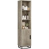 70-Inch Tall Narrow Bathroom Storage Cabinet with Door and Adjustable Shelves, Freestanding Open Storage Unit for Laundry Room, Living Room, Gray - 2 of 4