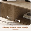 Coffee Table, 41.34" Wooden Coffee Table with Storage Cabinet, Two-Tier Design, Wave-Style Sliding Doors - 4 of 4