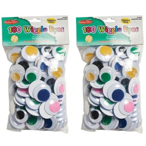 Charles Leonard Wiggle Eyes, Jumbo Round, Assorted Colors & Sizes, 100 Per Pack, 2 Packs - 1 of 1