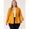 Agnes Orinda Women's Plus Size High-Low Peplum Button Work Elegant Blazers - 3 of 4