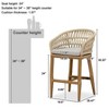 PURPLE LEAF Outdoor Rattan Bar Stools Set of 2 Modern Boho Aluminum Patio Bar Height Chair with Cushion for Garden Outdoor and Indoor - 3 of 4