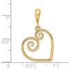 Black Bow Jewelry 14k Yellow Gold Open Scroll Heart Pendant, 18mm - 3 of 4