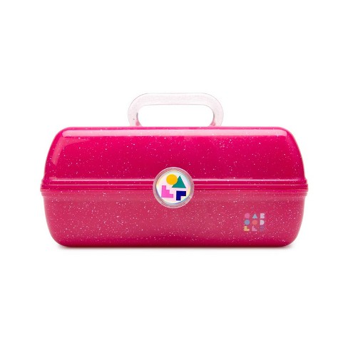 Caboodles On-the-go Girl Storage Makeup Bag Deep Over Deep Pink Sparkle :