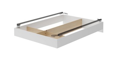 Paris Queen White Floating Platform Bed with Lateral Storage Headboard