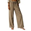 Women's High Waisted Elastic Waistb Drawstring Wide Leg Pants - 3 of 4