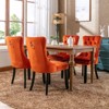 NicBex Farmhouse Velvet Dining Chairs Set of 2, Tufted Upholstery with Nailhead Trim & Solid Wood Legs, Table Side Accent Chairs - 2 of 4